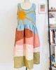 Day & Night Contrast Landscape Colorblock Linen Dress