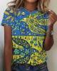 Vintage Ukrainian Peace Dove Flag Print T-shirt Vintage Ukrainian Peace Dove Flag Print T-shirt
