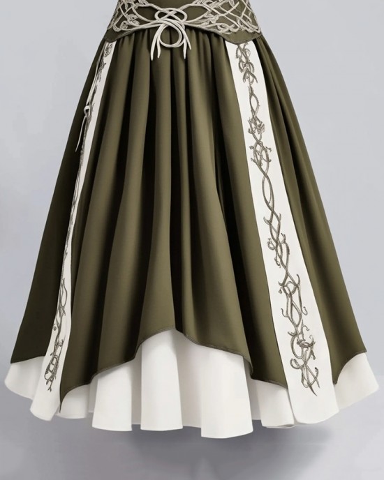 Women's Vintage Viking Rune Cotton And Linen Casual Skirt