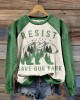 Resist Save Our Park Embroidered Contrast Color Washed Sweatshirt Resist Save Our Park Embroidered Contrast Color Washed Sweatshirt