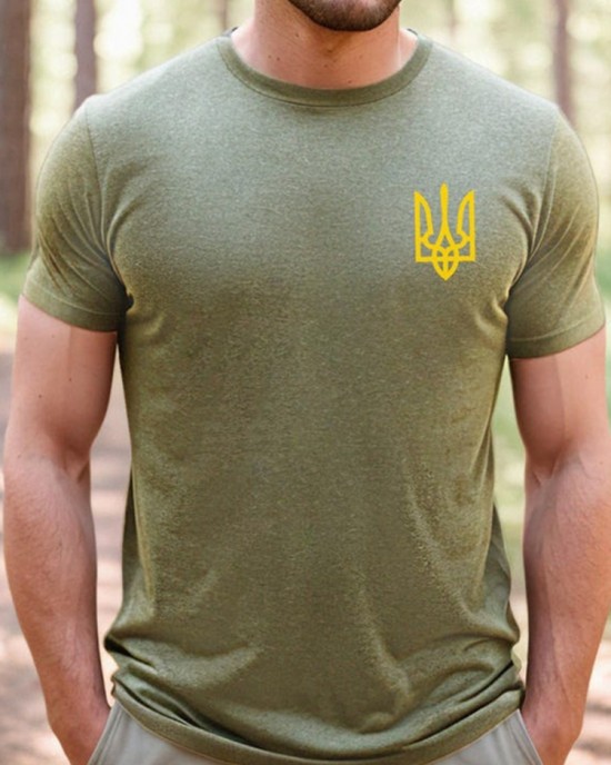 Men's Ukraine Trident Print Short Sleeve T-shirt Men's Ukraine Trident Print Short Sleeve T-shirt
