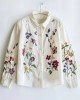 Forest Flower Embroidery Women's Long Sleeve Shirt