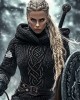 Women's Viking Warrior Jacquard Celtic Knit Hoodie Women's Viking Warrior Jacquard Celtic Knit Hoodie