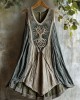 Tribal Life Of Tree Celtic Embroidery Patchwork Art Linen Tank Dress Tribal Life Of Tree Celtic Embroidery Patchwork Art Linen Tank Dress