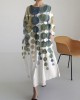 Vintage Geometric Art Linen Blend Maxi Dress Vintage Geometric Art Linen Blend Maxi Dress