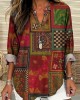Floral Block V-Neck Shirt
