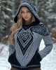 Women's Viking Wolf Style Celtic Thick Hooded Sweater