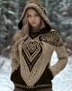 Women's Viking Wolf Style Celtic Thick Hooded Sweater