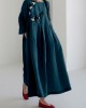 Whales Embroidery Art Vintage Linen Blend Maxi Dress Whales Embroidery Art Vintage Linen Blend Maxi Dress