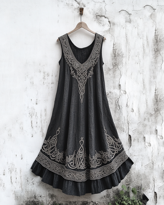 Vintage Viking Art Cozy Linen Tank Dress Vintage Viking Art Cozy Linen Tank Dress