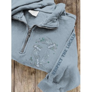 Respect The Locals Women's Jellyfish Patch Zip-up Sweatshirt
