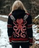 Cthulu Celtic Cozy Jacquard Chunky Hooded Cardigan Cthulu Celtic Cozy Jacquard Chunky Hooded Cardigan