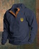 Men's Ukraine Print Stand Collar Button Sweatshirt Men's Ukraine Print Stand Collar Button Sweatshirt