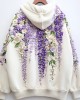 Women's Purple Floral Beaded Embroidered Cozy Hoodie Women's Purple Floral Beaded Embroidered Cozy Hoodie