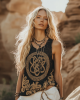 Women's Viking Tribal Ethnic With Celtic Knot Pattern Art Linen Sleeveless Top Women's Viking Tribal Ethnic With Celtic Knot Pattern Art Linen Sleeveless Top