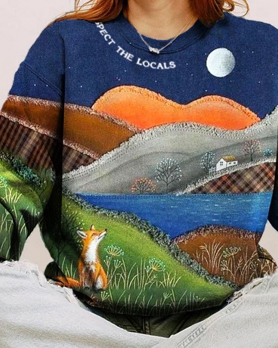 Protect Forest Animals Awareness Vintage Women's Sweatshirt