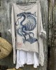Vintage Japanese Art Ocean Octopus Linen Blend Shirt Vintage Japanese Art Ocean Octopus Linen Blend Shirt