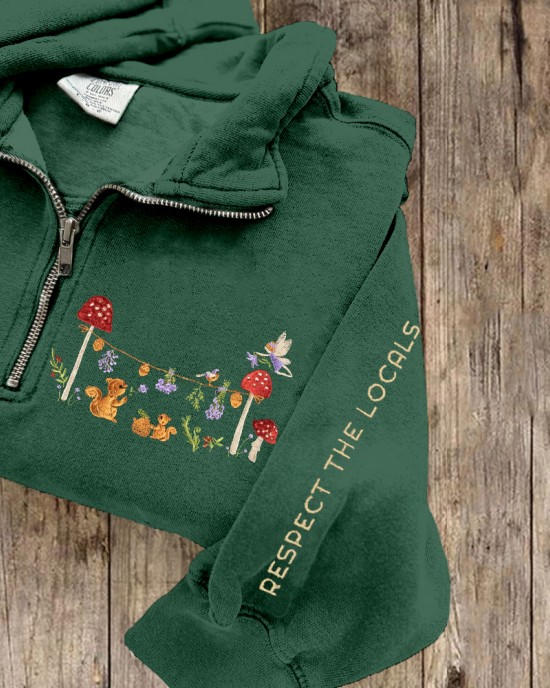 Respect The Locals Forest Squirrel Embroidered Cozy Sweatshirt Respect The Locals Forest Squirrel Embroidered Cozy Sweatshirt