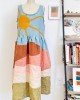 Day & Night Contrast Landscape Colorblock Linen Dress