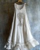 Viking Celtic Tree Of Life Lace Hem Layered Linen Dress Viking Celtic Tree Of Life Lace Hem Layered Linen Dress