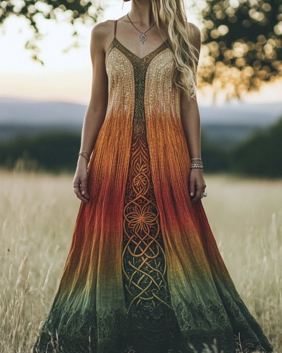 Viking Celtic Knot Print Women's Vintage Halter Dress Viking Celtic Knot Print Women's Vintage Halter Dress