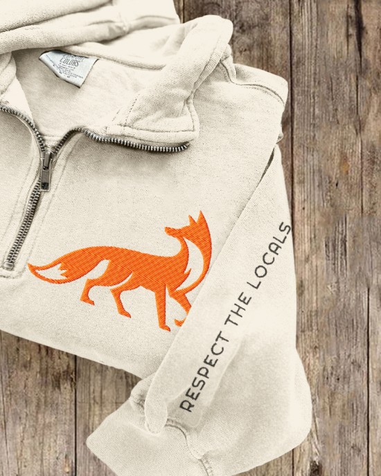 Respect The Locals Fox Embroidered Cozy Sweatshirt