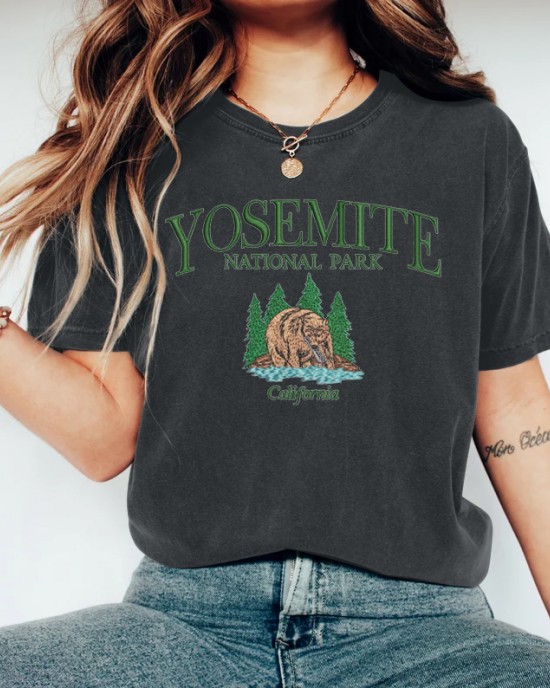 Yosemite National Park Embroidered Cozy T Shirt