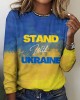 Women's Stand Whit Ukrane Ukrainian Flag Color T-shirt Women's Stand Whit Ukrane Ukrainian Flag Color T-shirt