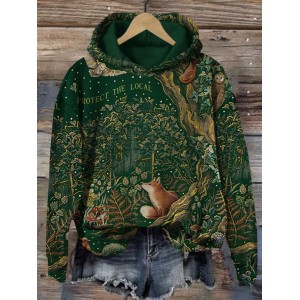 Protect The Locals Animal Printed Casual Sweatshirt