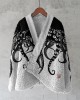 Vintage Octopus Art Painting Pattern Fleece Kimono Cardigan Vintage Octopus Art Painting Pattern Fleece Kimono Cardigan