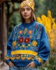 Ukrainian Folk Floral Embroidered Vintage Cozy Sweatshirt