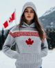 Women's Canada Maple Leaf Inspired Knit Hooded Sweater