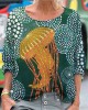 Ocean Dot Jellyfish Pattern Women's Linen Shirt Ocean Dot Jellyfish Pattern Women's Linen Shirt
