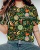 Respect The Locals Embroidered Animals Floral Pattern T Shirt