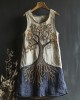 Tree Of Life Embroidered Vintage Art Women's Linen Vest Dress