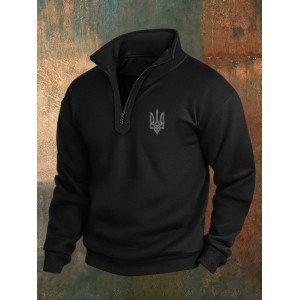 Men's Ukraine Trident Print Zip Sweatshirt