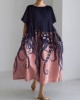 Ocean Octopus Japanese Art Linen Blend Casual Dress Ocean Octopus Japanese Art Linen Blend Casual Dress