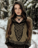 Women's Viking Style Celtic Knot Knitted Jacquard Hooded Sweater Women's Viking Style Celtic Knot Knitted Jacquard Hooded Sweater