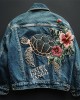 Foxtrot Data Tango Gulf Of Mexico Turtle Floral Embroidered Denim Jacket Foxtrot Data Tango Gulf Of Mexico Turtle Floral Embroidered Denim Jacket