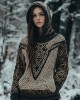Women's Viking Totem Celtic Knot Vintage Pocket Hooded Sweater Women's Viking Totem Celtic Knot Vintage Pocket Hooded Sweater