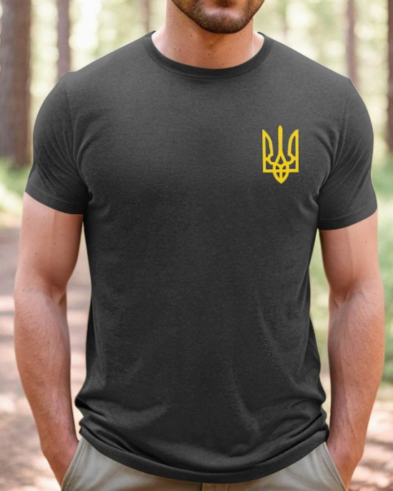 Men's Ukraine Trident Print Short Sleeve T-shirt Men's Ukraine Trident Print Short Sleeve T-shirt