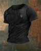 Men's Ukraine Trident Print Crew Neck Short Sleeved T-shirt Men's Ukraine Trident Print Crew Neck Short Sleeved T-shirt