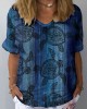 Women's Turtle Pattern Linen Blend T-shirt Women's Turtle Pattern Linen Blend T-shirt