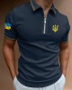 Men Support Ukrainian Trident Symbol Polo Shirt Men Support Ukrainian Trident Symbol Polo Shirt