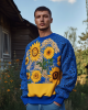 Men's Ukrainian Sunflower Embroidery Raglan Sleeve Casual Sweatshirt Men's Ukrainian Sunflower Embroidery Raglan Sleeve Casual Sweatshirt