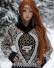 Women's Viking Wolf Jacquard Celtic Style Knitted Hooded Sweater Women's Viking Wolf Jacquard Celtic Style Knitted Hooded Sweater