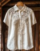 Women's Retro Floral Lace Embroidery Art Shirt Women's Retro Floral Lace Embroidery Art Shirt