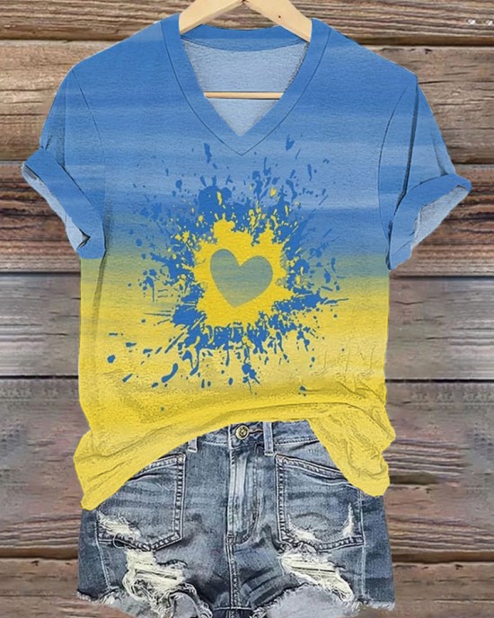 We Hope Free Forever Peace In Heart Stop Ukr War Print T-shirt We Hope Free Forever Peace In Heart Stop Ukr War Print T-shirt