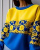 Ukraine Ethnic Floral Contrast Color Sweatshirt