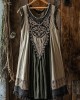 Tribal Celtic Knot Lace Patchwork Art Linen Tank Dress Tribal Celtic Knot Lace Patchwork Art Linen Tank Dress